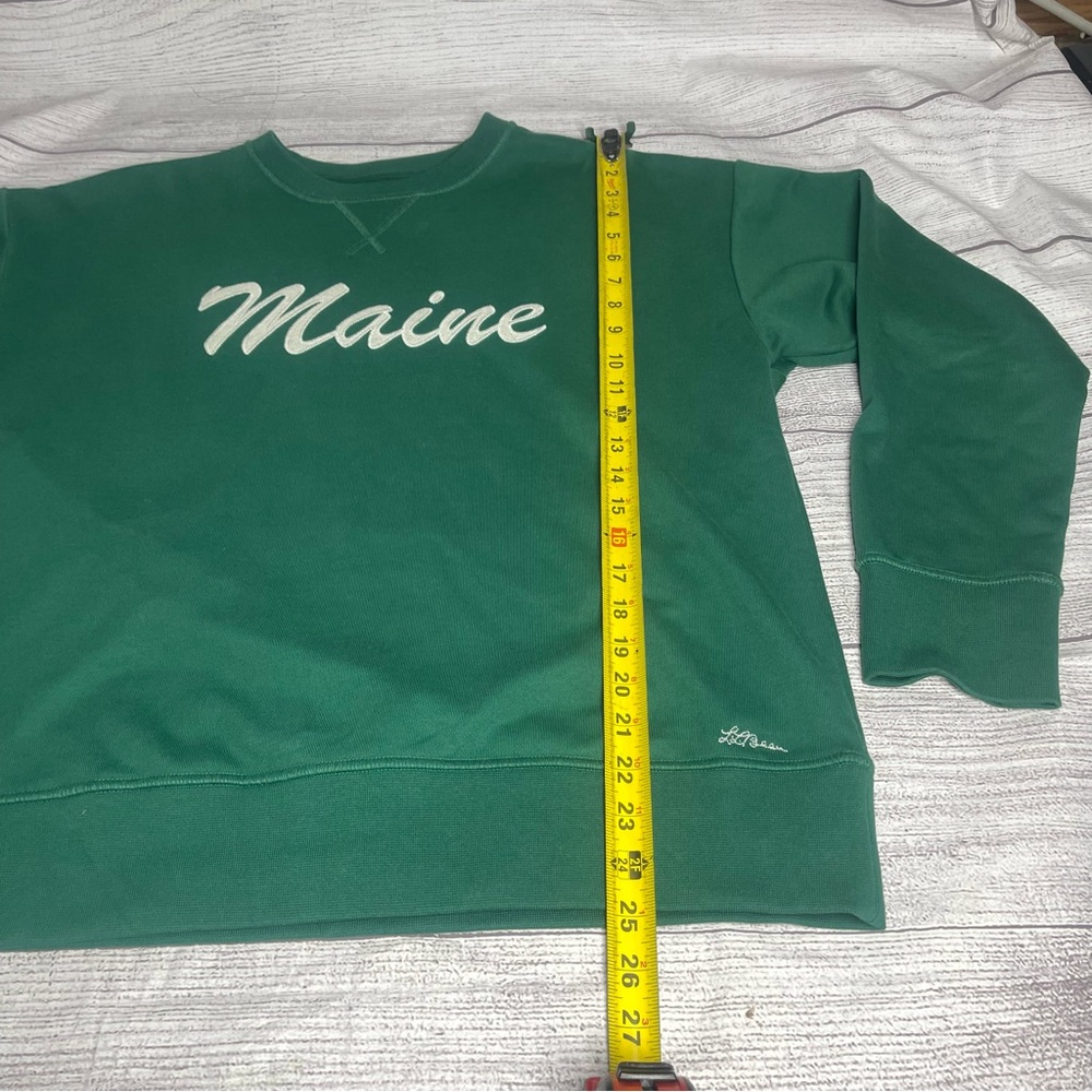 L.L. Bean Signature Women’s Large Green Maine Logo Crewneck Sweater - Picture 5 of 6